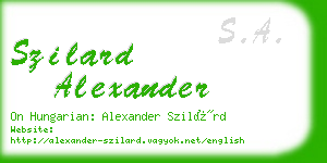 szilard alexander business card